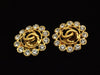 Authentic vintage Chanel earrings gold CC rhinestone