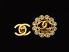 Authentic vintage Chanel earrings gold CC rhinestone
