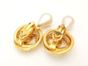 Authentic vintage Chanel earrings gold CC pearl dangle large