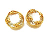 Authentic vintage Chanel earrings gold CC large rhinestone round clip