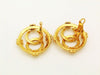 Authentic vintage Chanel earrings gold CC round large clip on