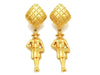 Authentic vintage Chanel earrings gold rhombus swing COCO dangle sale