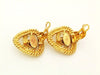 Authentic vintage Chanel earrings gold CC triangle rope clip on