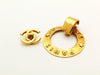 Authentic vintage Chanel earrings gold logo hoop large two way