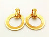 Authentic vintage Chanel earrings gold logo hoop large two way
