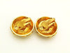 Authentic vintage Chanel earrings red square stone gold 4 CC round