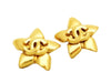 Authentic vintage Chanel earrings gold CC star