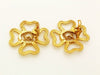 Authentic vintage Chanel earrings gold rope CC clover large clip on