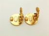 Authentic vintage Chanel earrings gold logo round small clip on
