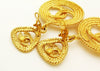 Authentic vintage Chanel earrings huge swing gold CC hoop dangle clip
