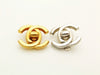 Authentic vintage Chanel earrings silver turnlock CC clip on