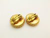 Authentic vintage Chanel earrings gold CC black round real clip on