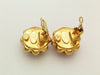 Authentic vintage Chanel earrings gold CC red plastic clip on