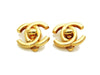 Authentic vintage Chanel earrings gold CC turnlock small