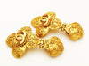 Authentic vintage Chanel earrings swing gold CC flower dangle real