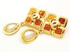 Authentic vintage Chanel earrings CC orange stone pearl drop dangle