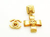 Authentic vintage Chanel earrings gold CC logo cross dangle real clip