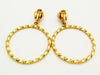 Authentic vintage Chanel earrings CC logo pearl twisted hoop dangle