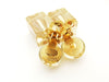 Authentic vintage Chanel earrings gold CC logo clear cube pearl dangle