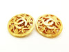 Authentic vintage Chanel earrings gold CC logo round double C jewelry