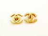 Authentic vintage Chanel earrings gold CC logo double C clip jewelry
