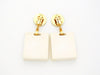 Authentic vintage Chanel earrings CC logo white bag dangle jewelry