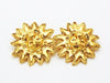 Authentic vintage Chanel earrings gold CC logo lion large classic real