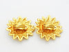 Authentic vintage Chanel earrings gold CC logo lion large classic real