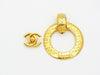 Authentic vintage Chanel earrings huge gold logo hoop dangle 2 way