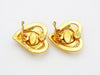 Authentic vintage Chanel earrings gold CC logo swirl heart jewelry