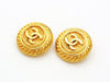 Authentic vintage Chanel earrings gold CC round classic real jewelry