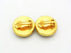 Authentic vintage Chanel earrings gold CC black glass stone round real