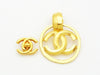 Authentic vintage Chanel earrings gold CC hoop dangle large jewelry