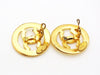Authentic vintage Chanel earrings CC logo white painted round earring