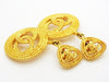 Authentic vintage Chanel earrings gold CC logo hoop dangle earring