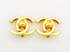 Authentic vintage Chanel earrings gold CC logo large turnlock jewelry