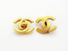 Authentic vintage Chanel earrings gold CC logo double C small