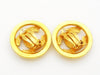 Authentic vintage Chanel earrings gold CC logo round classic jewelry