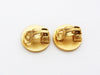 Authentic vintage Chanel earrings red rhinestone CC gold round real