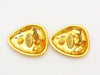 Authentic vintage Chanel earrings gold CC logo stamped triangle real