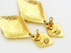 Authentic vintage Chanel earrings double rhombus gold CC logo dangle