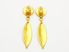 Authentic vintage Chanel earrings gold CC logo swing charm dangle long