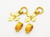 Authentic vintage Chanel earrings gold CC cross dangle 2 way jewelry