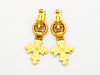 Authentic vintage Chanel earrings gold CC cross dangle 2 way jewelry