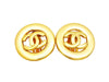 Authentic vintage Chanel earrings gold CC logo round classic jewelry