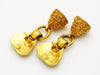 Authentic vintage Chanel earrings gold CC logo bell dangle classic