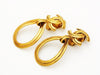 Authentic vintage Chanel earrings CC logo gold hoop drop dangle real