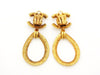 Authentic vintage Chanel earrings CC logo gold hoop drop dangle real