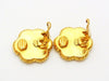 Authentic vintage Chanel earrings gold CC logo polygon jewelry classic