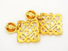 Authentic vintage Chanel earrings CC logo rhombus flower dangle rare